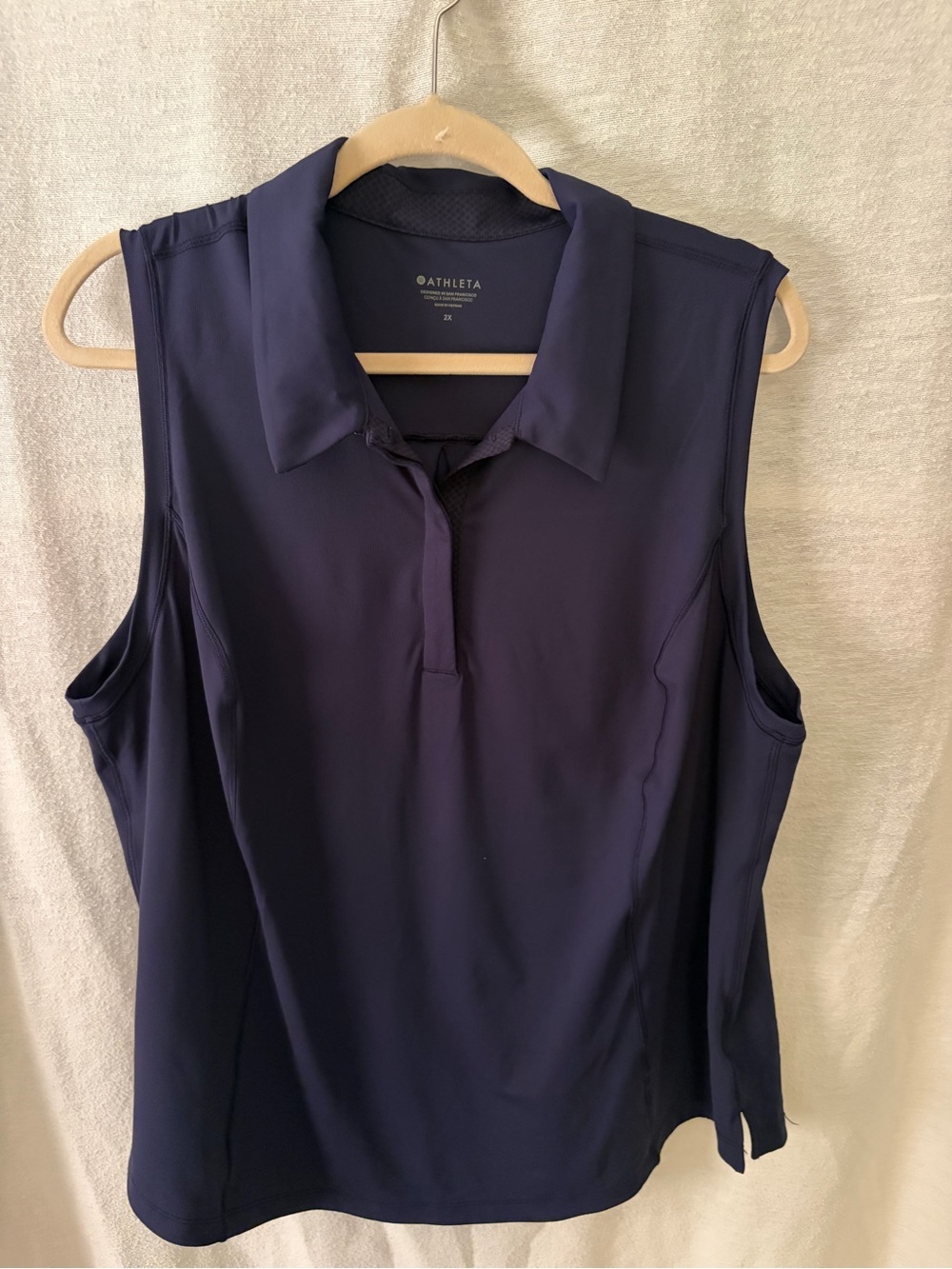 Athleta Navy Sleeveless Polo Tank Top